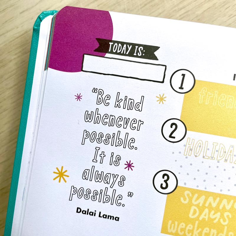 kindness quote in a gratitude journal