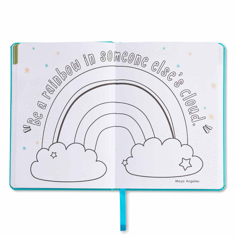 Gratitude Journal for kids colouring in spread