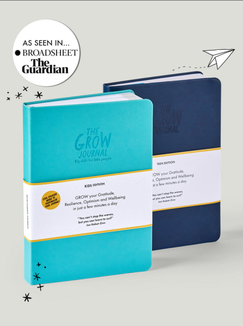 Kids and Teen Guided Gratitude Journal covers in Turquoise and Navy